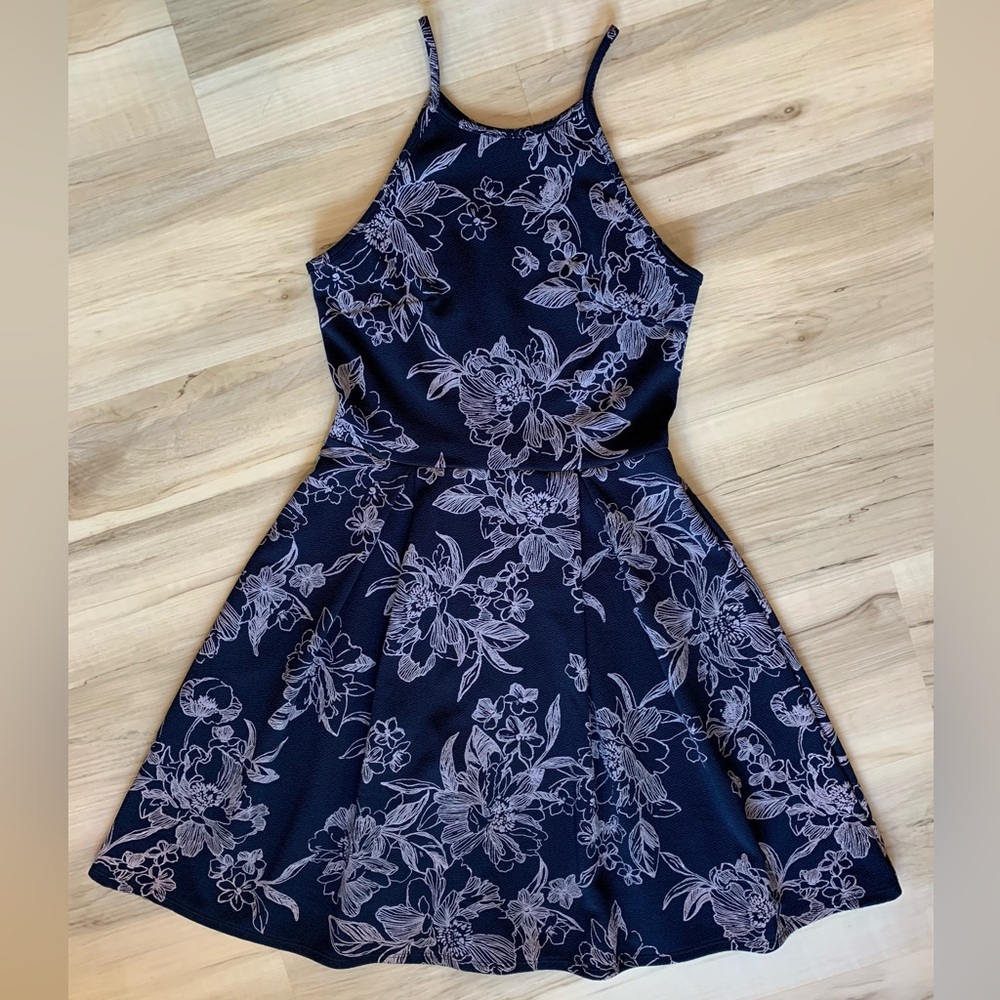 Floral Blue Mini Dress